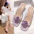 Summer Splicing Floral Chunky Slid On Heels